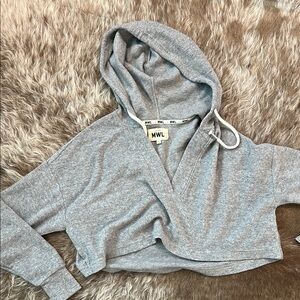 Madewell Gray Women's crop Hoodie Top size XS